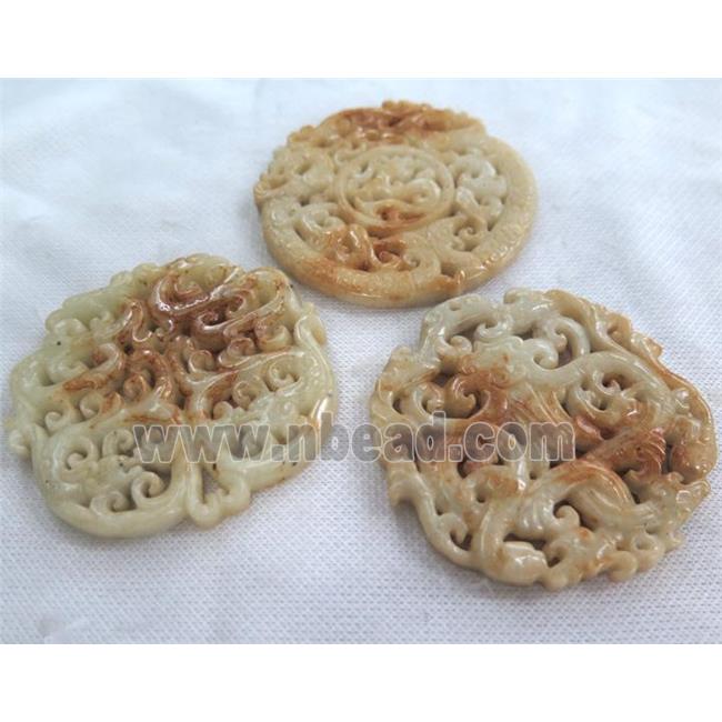 henan jade pendant, flat round