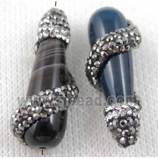 gemstone bead paved rhinestone