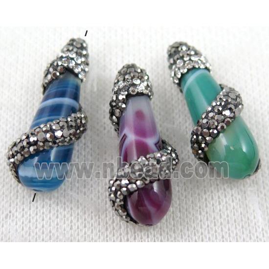 gemstone bead paved rhinestone