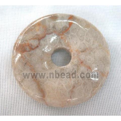 coral fossil donut pendant