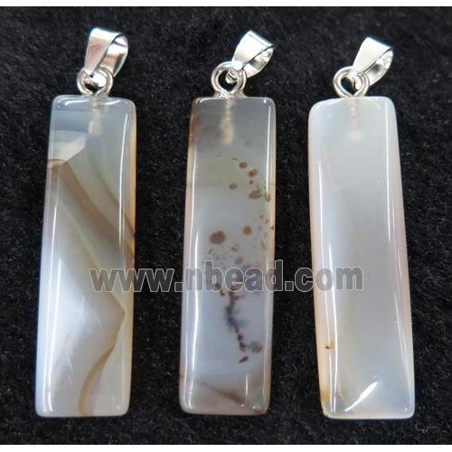 Heihua Agate pendant, rectangle