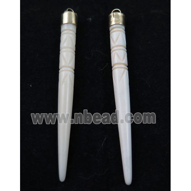 white bone pendant, spike