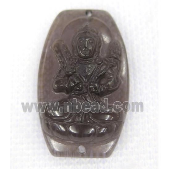 smoky Obsidian buddha connector
