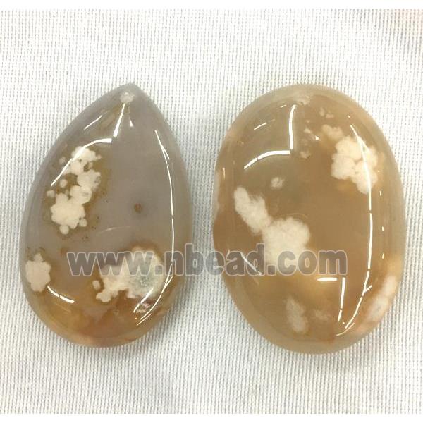 natural Cherry Agate stone pendant, mix shaped