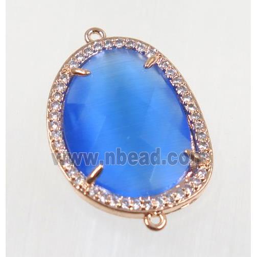 gemstone connector paved zircon, gold plated