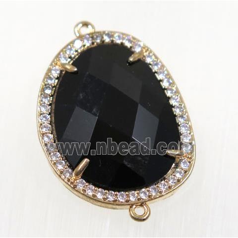 gemstone connector paved zircon, gold plated