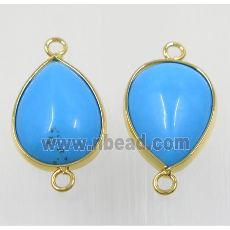 blue dye turquoise teardrop connector