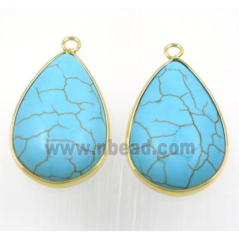 blue turquoise teardrop pendant
