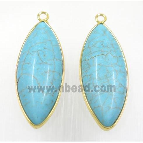 blue turquoise pendant, horse eye