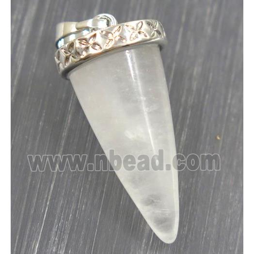 clear quartz bullet pendant
