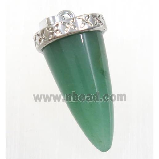 green aventurine bullet pendant
