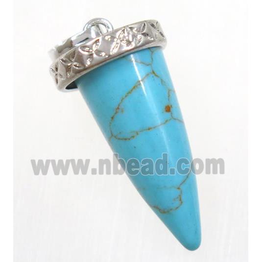 aqua turquoise bullet pendant