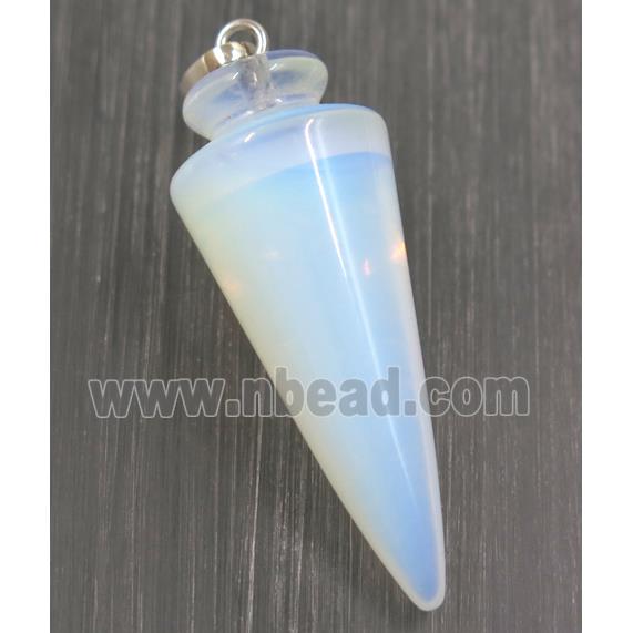 white opalite bullet pendant