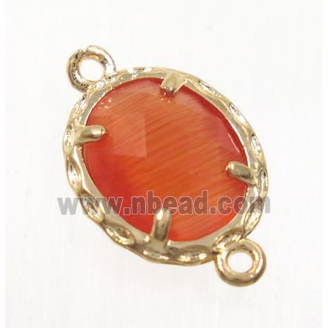gemstone connector, gold plated