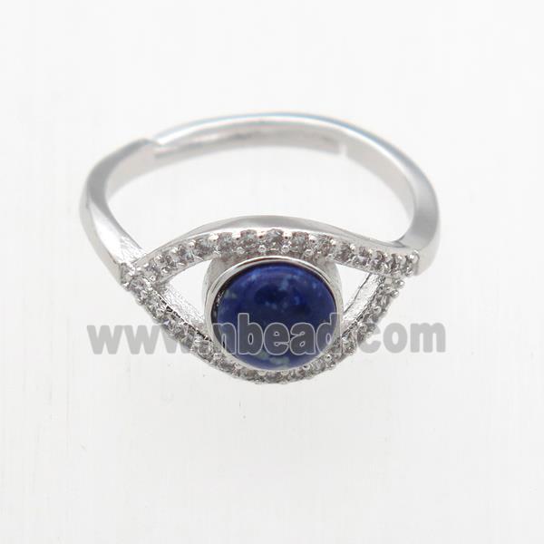 blue Lapis Lazuli Rings, copper, platinum plated