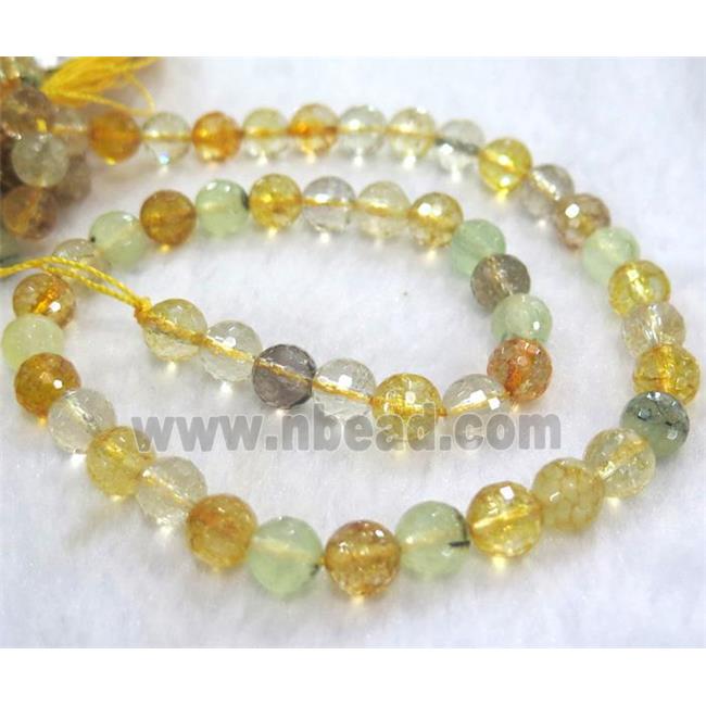 mixed gemstone beads, faceted round
