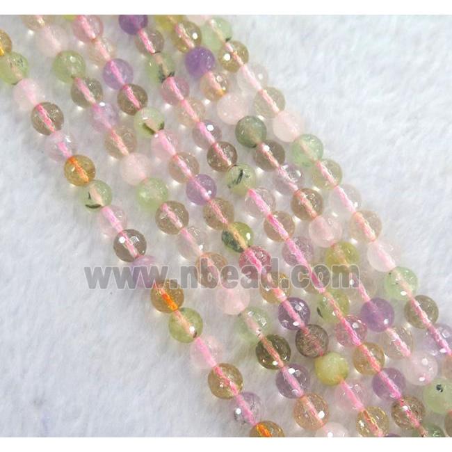 mixed gemstone beads, faceted round