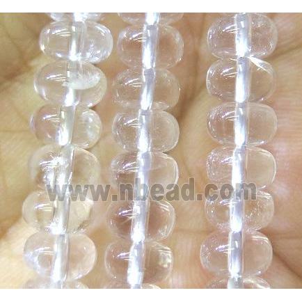 clear quartz beads, rondelle