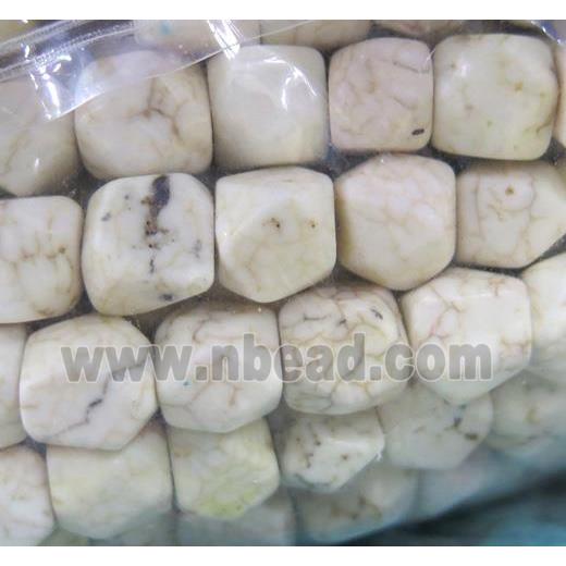 white Turquoise nugget beads, faceted freeform
