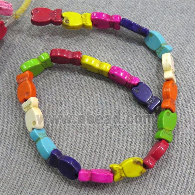 synthetic Turquoise fish beads, mix color