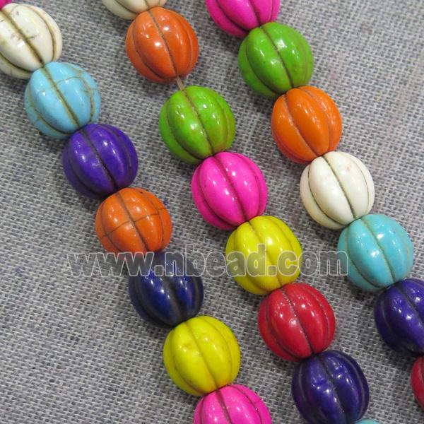 synthetic Turquoise pumpkin beads, mix color