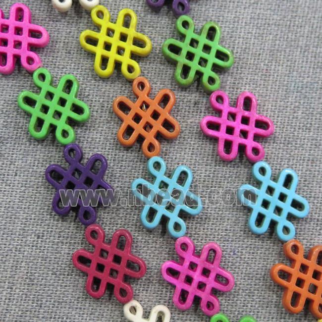 synthetic Turquoise knot beads, mix color