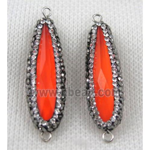 Chinese crystal glass connector paved rhinestone, faceted
