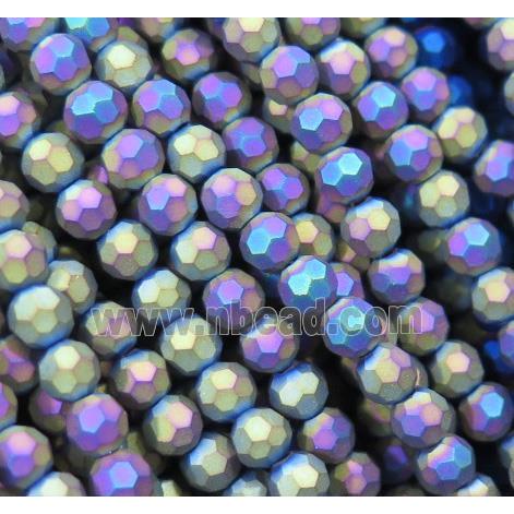 matte chinese crystal glass bead, faceted round