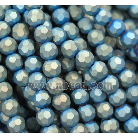 matte chinese crystal glass bead, faceted round