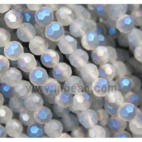 matte chinese crystal glass bead, faceted round