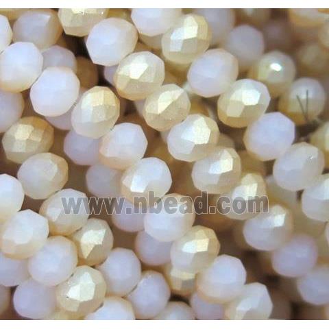 matte chinese crystal glass bead, faceted rondelle