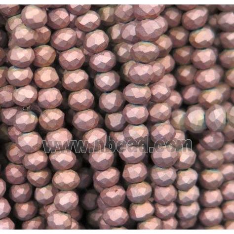 matte chinese crystal glass bead, faceted rondelle