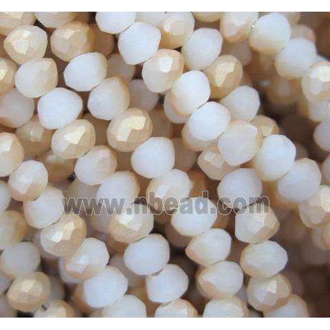 matte chinese crystal glass bead, faceted rondelle