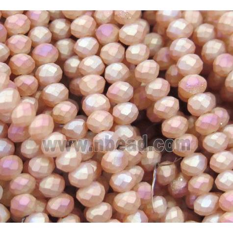 matte chinese crystal glass bead, faceted rondelle