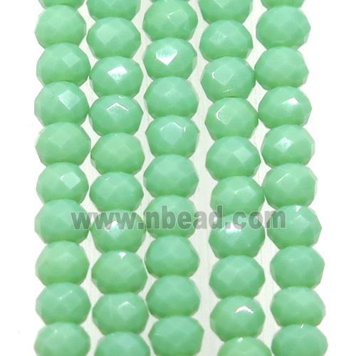 green chinese crystal glass beads, faceted rondelle