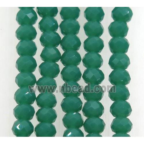 green chinese crystal glass beads, faceted rondelle