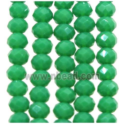 green chinese crystal glass beads, faceted rondelle