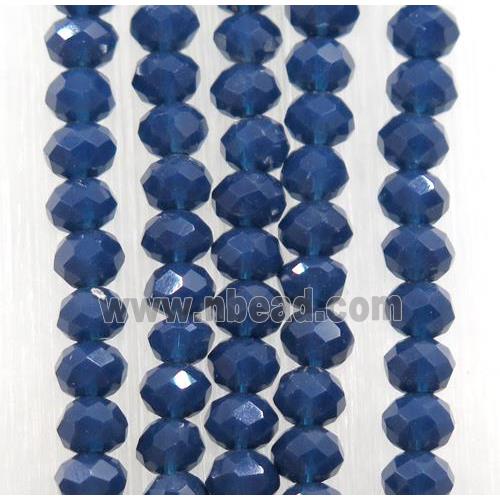 blue chinese crystal glass beads, faceted rondelle