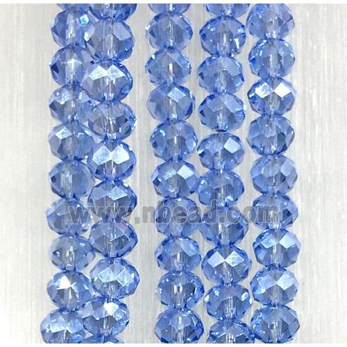blue chinese crystal glass beads, faceted rondelle