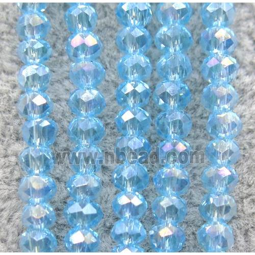 blue chinese crystal glass beads, faceted rondelle
