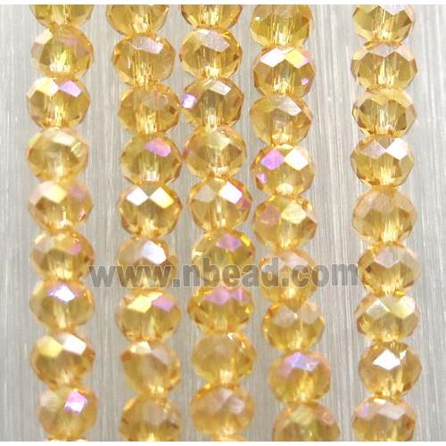 champagne chinese crystal glass beads, faceted rondelle