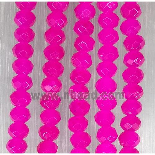 hotpink chinese crystal glass beads, faceted rondelle