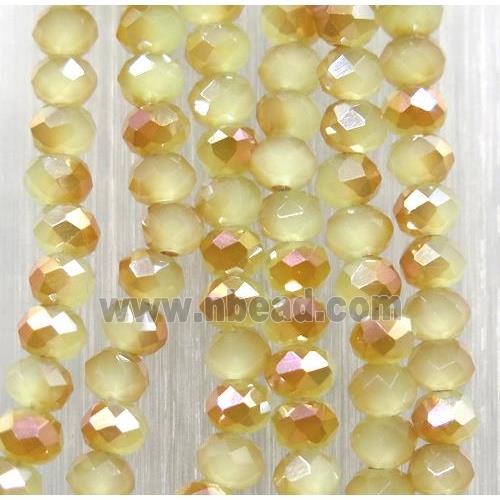 chinese Jadeite Glass beads, faceted rondelle