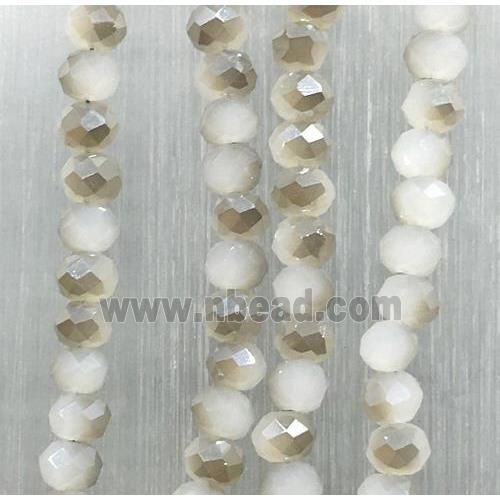 chinese Jadeite Glass beads, faceted rondelle