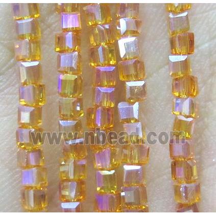 Chinese crystal bead, faceted cube