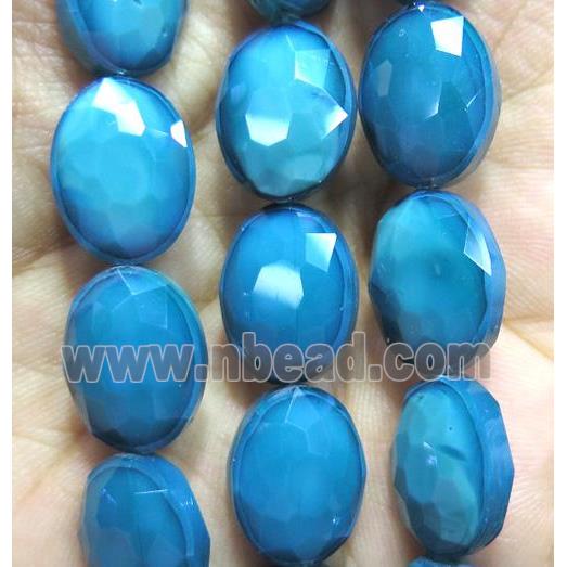 Chinese crystal glass bead, faceted oval