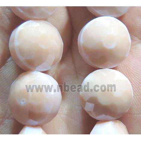 Chinese crystal glass bead, faceted flat round