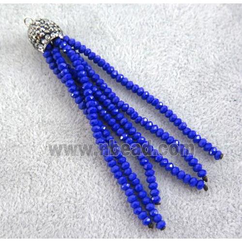 handmade tassel pendant with chinese crystal glass bead