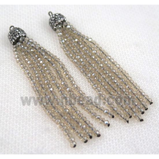 handmade tassel pendant with chinese crystal glass bead
