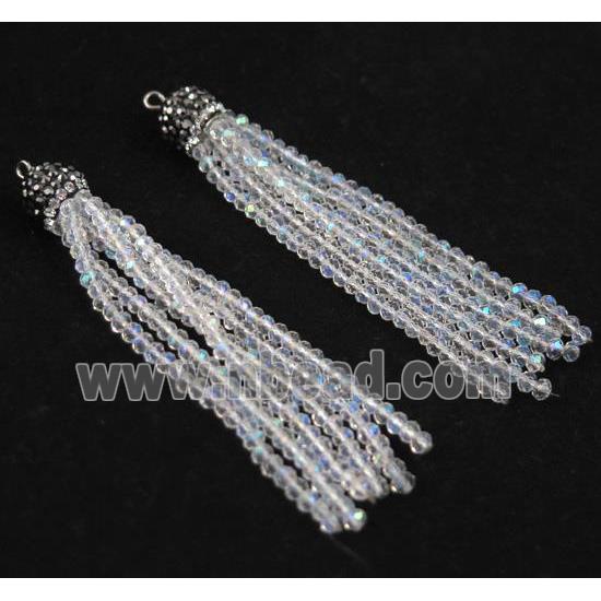 handmade tassel pendant with chinese crystal glass bead